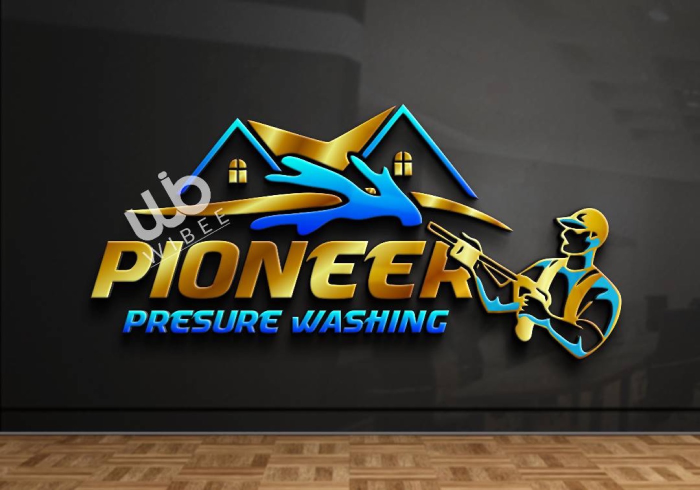 Pioneer Pressure Washing — Logo & Mascot
